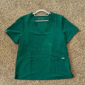 Figs Teal V-Neck Scrub Top